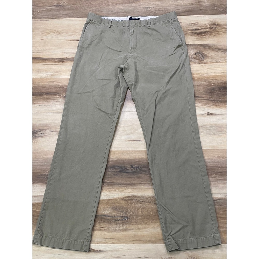Banana Republic Aiden Chino 36x34 Slim Fit Casual Pants Cotton Olive Green